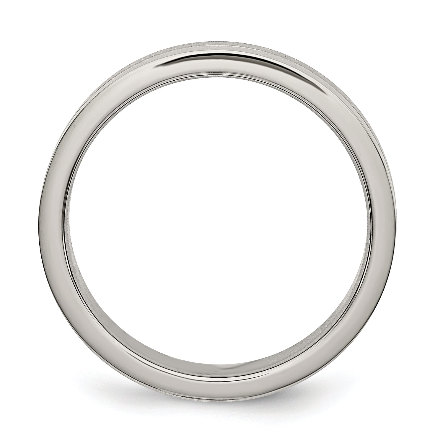Grooved Wedding Band in Titanium, 4mm