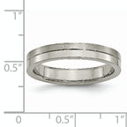 Grooved Wedding Band in Titanium, 4mm