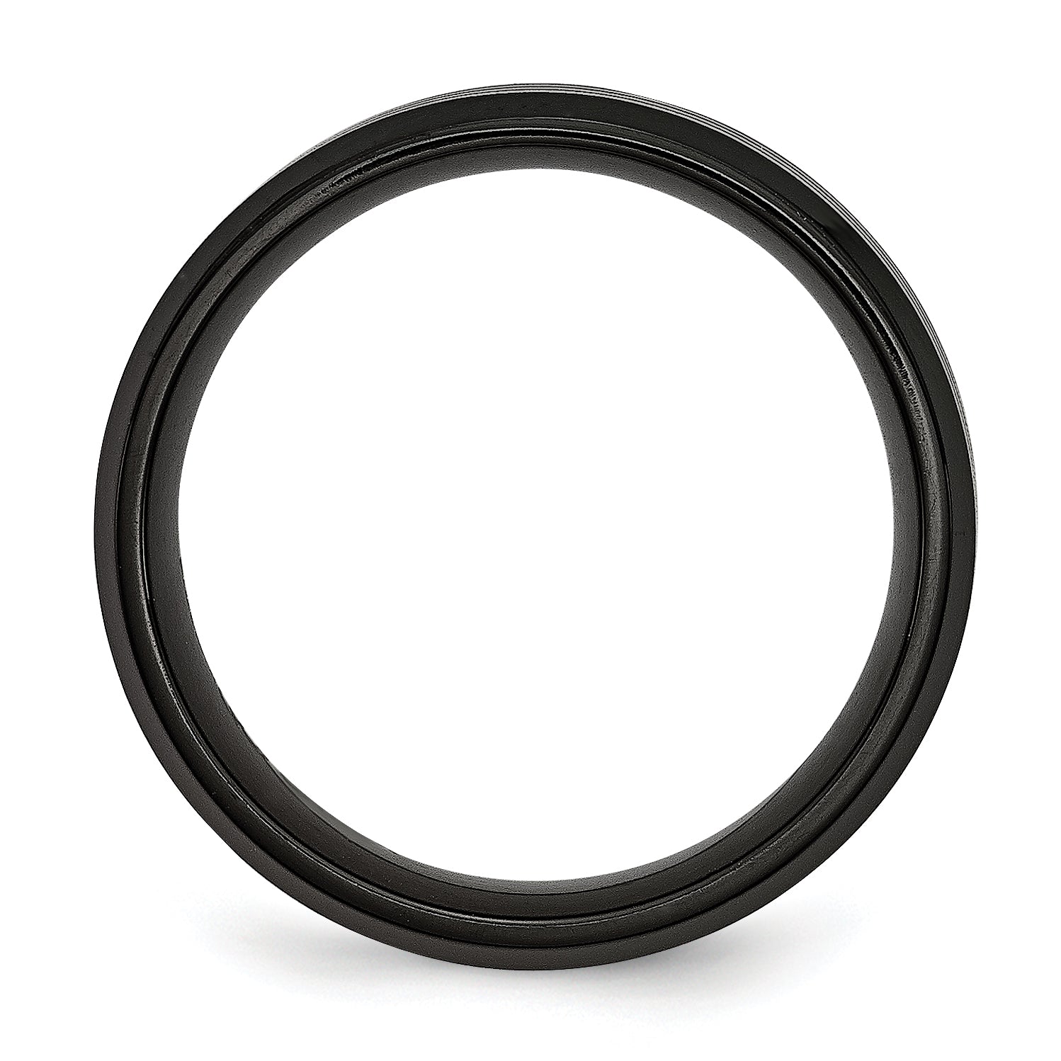 Striped Wedding Band in Black IP-Plated Titanium, 8mm
