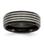 Titanium Brushed & Polished Black IP-plated Striped 8mm Band