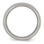 Grooved Comfort-Fit Wedding Band in Titanium, 8mm