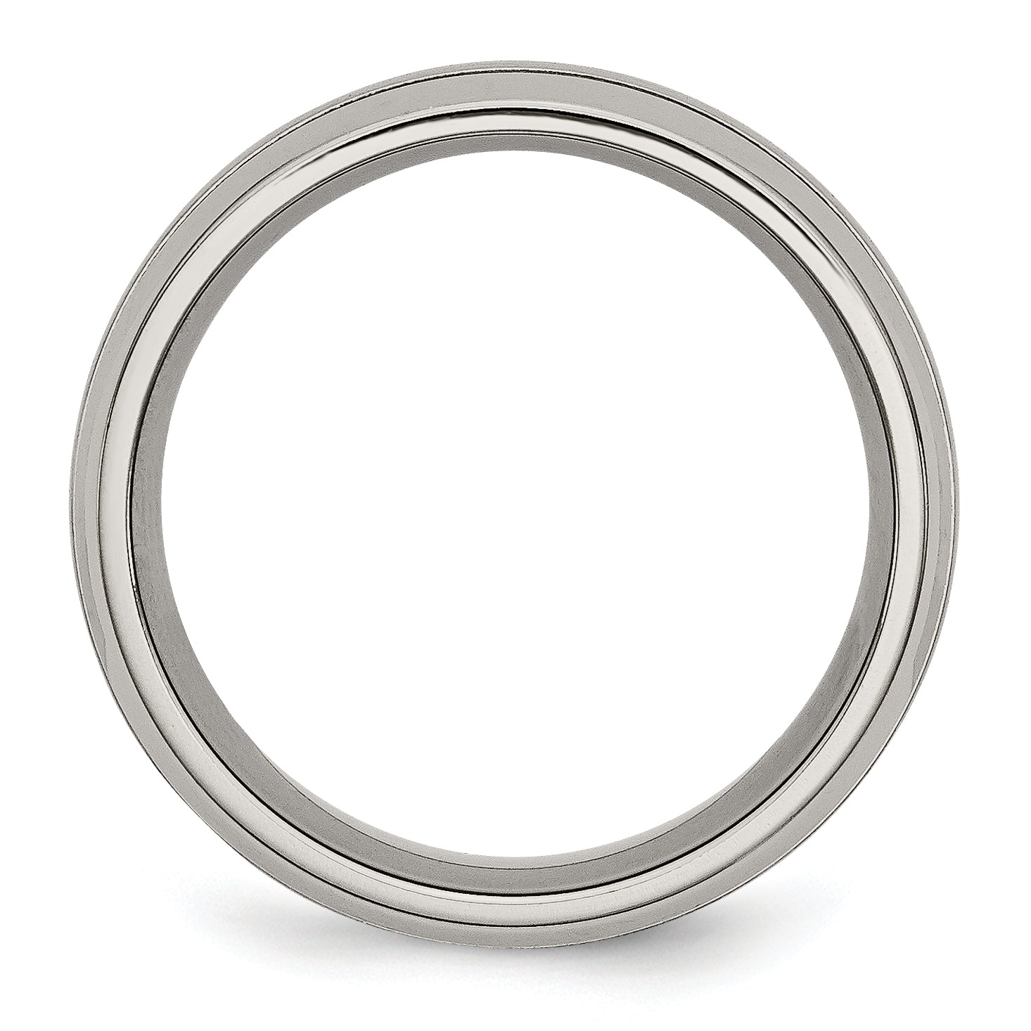 Grooved Comfort-Fit Wedding Band in Titanium, 8mm
