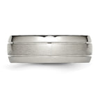 Grooved Comfort-Fit Wedding Band in Titanium, 8mm