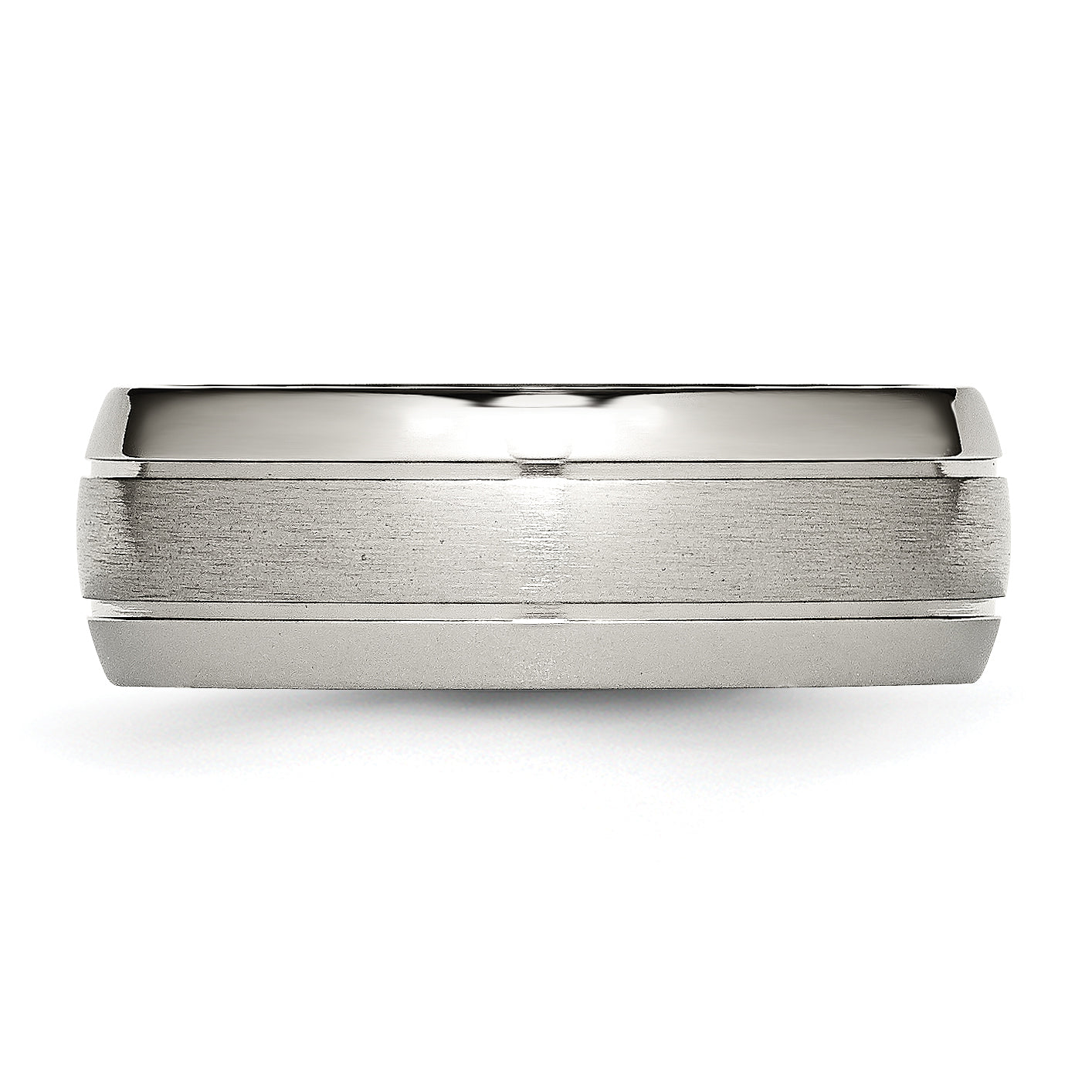 Grooved Comfort-Fit Wedding Band in Titanium, 8mm