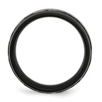 Grooved Black IP Wedding Band in Titanium, 8mm