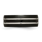 Grooved Black IP Wedding Band in Titanium, 8mm
