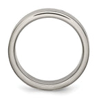 Grooved Wedding Band in Titanium with Black Rubber, 6mm