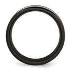 Carbon Fiber Inlay Wedding Band in Black Titanium, 9mm