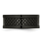 Carbon Fiber Inlay Wedding Band in Black Titanium, 9mm