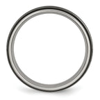 Black IP-Plated Grooved Wedding Band in Titanium, 6mm