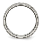 Beveled Edge Wedding Band in Titanium, 8mm Brushed