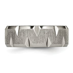 Beveled Edge Wedding Band in Titanium, 8mm Brushed