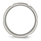 Grooved Wedding Band in Titanium, 6mm