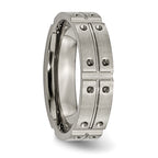 Grooved Wedding Band in Titanium, 6mm