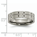 Grooved Wedding Band in Titanium, 6mm