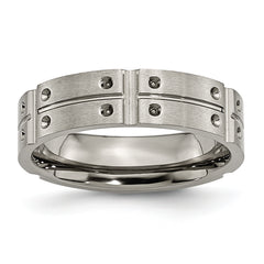 Titanium Brushed and Polished 6mm Grooved Band