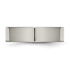 Polished Flat Wedding Band in Titanium, 6mm
