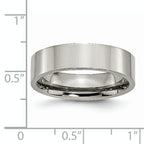 Polished Flat Wedding Band in Titanium, 6mm