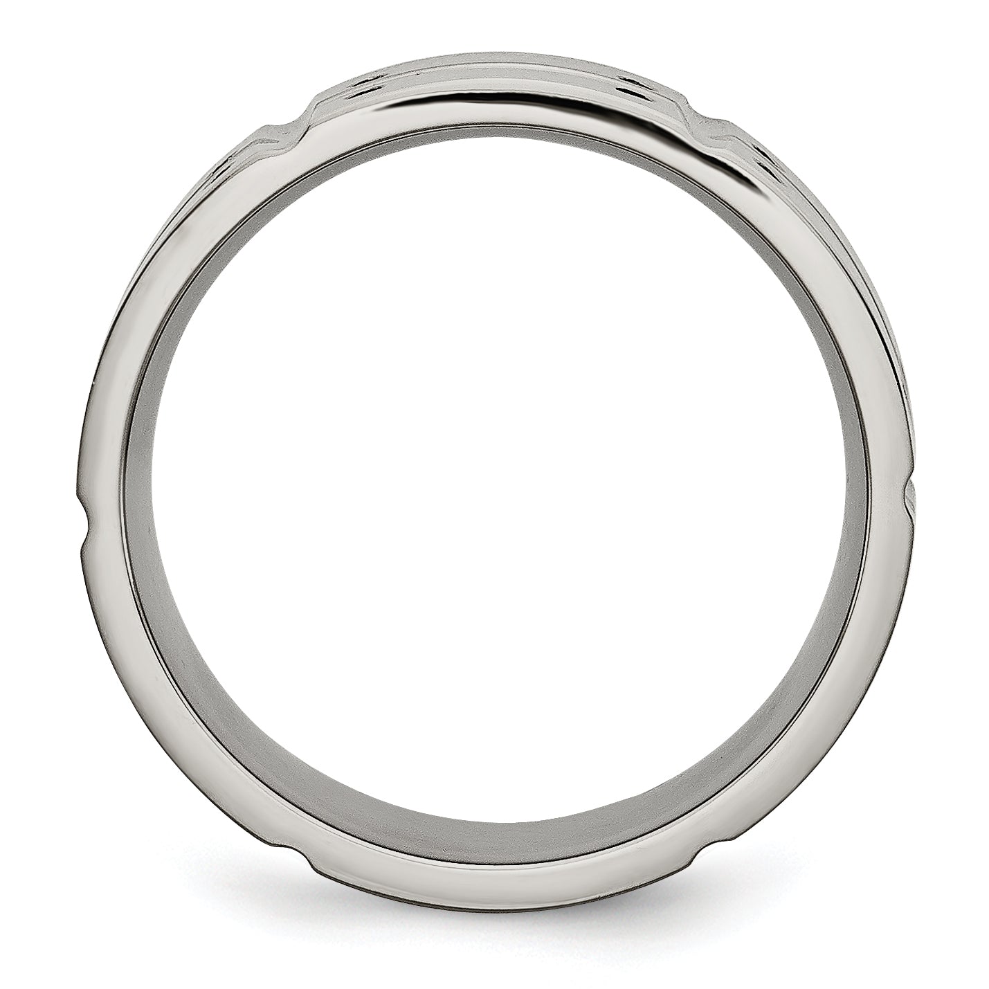 Grooved Wedding Band in Titanium, 8mm Secondary image
