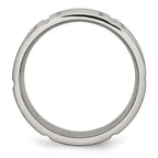Grooved Wedding Band in Titanium, 8mm