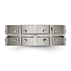 Grooved Wedding Band in Titanium, 8mm