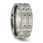 Grooved Wedding Band in Titanium, 8mm