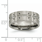 Grooved Wedding Band in Titanium, 8mm
