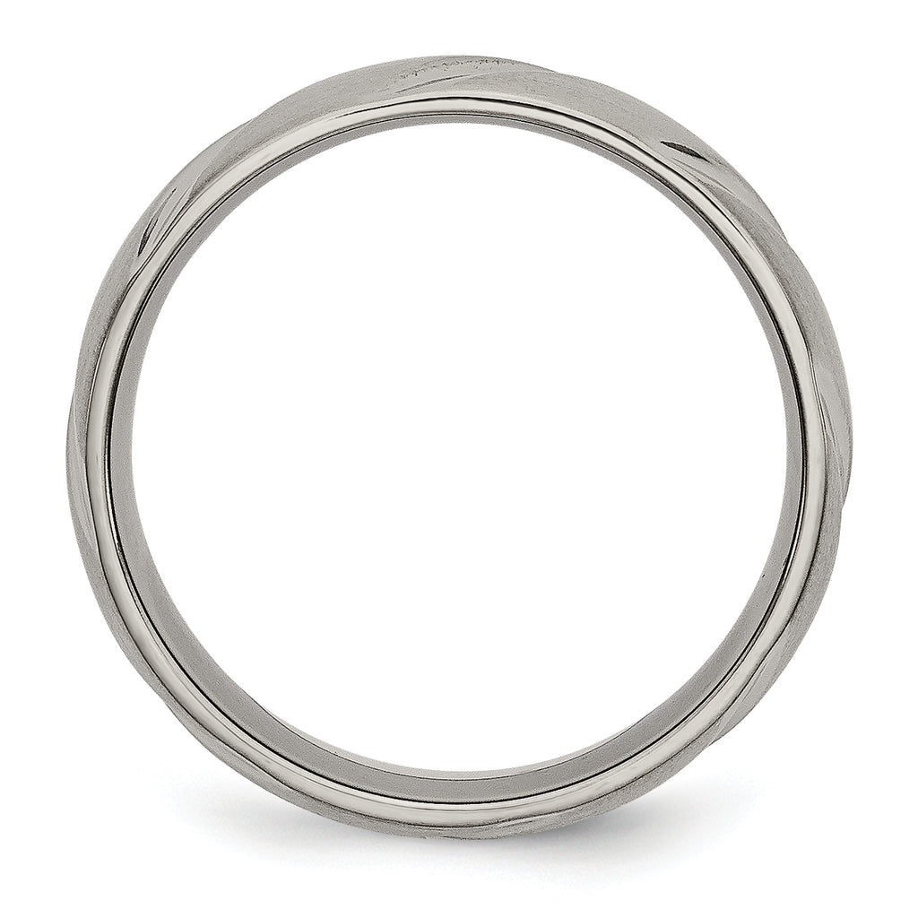 Swirl Wedding Band in Titanium, 6mm