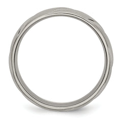 Titanium Satin Unisex Wedding Band with Engravable Swirl Design