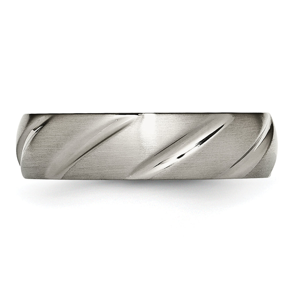 Swirl Wedding Band in Titanium, 6mm