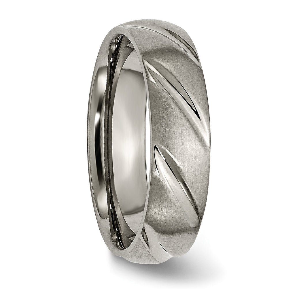 Swirl Wedding Band in Titanium, 6mm