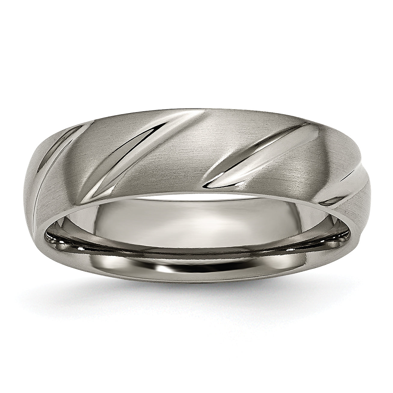 Titanium Satin 6mm Swirl Design Band