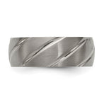 Swirl Design Wedding Band in Titanium, 8mm