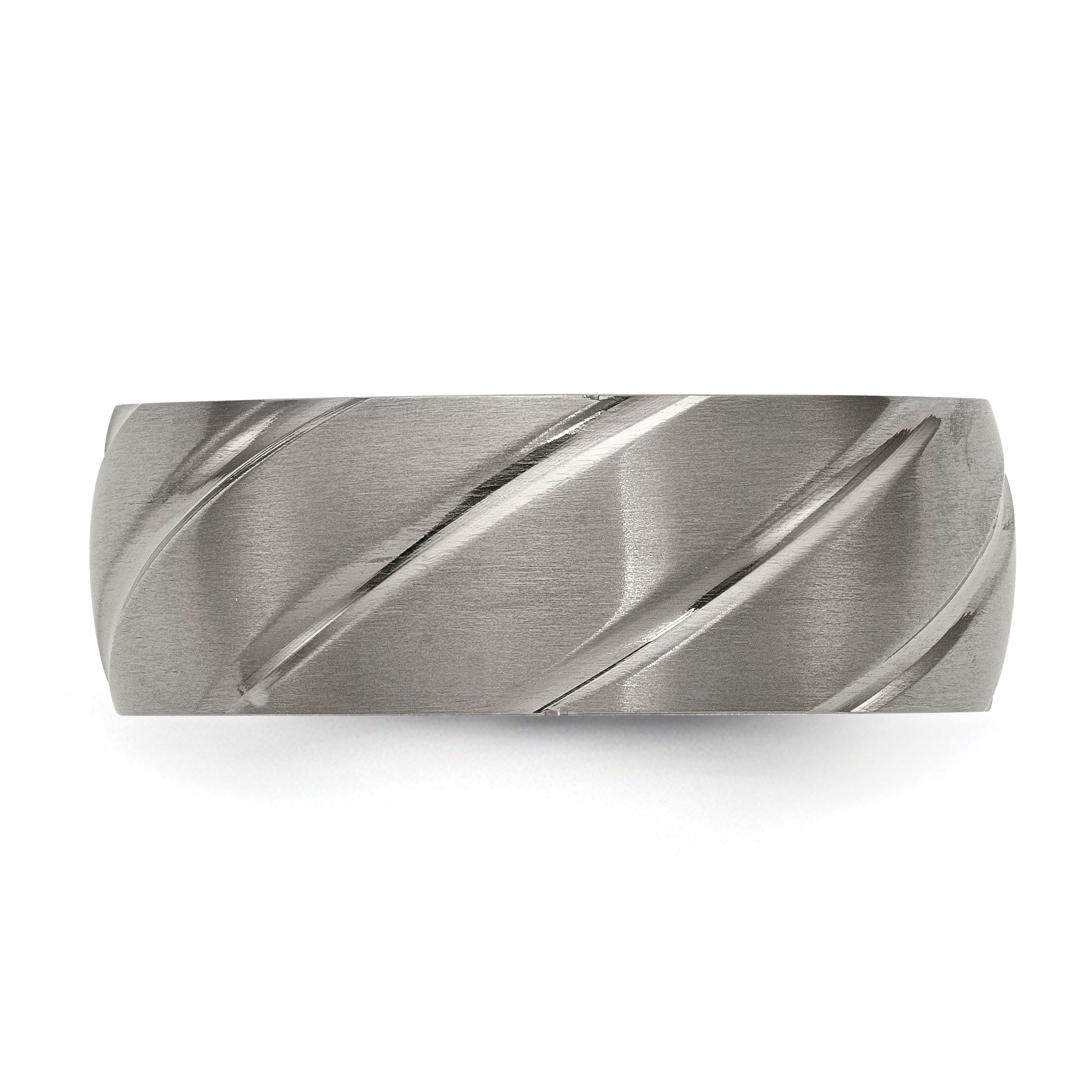 Swirl Design Wedding Band in Titanium, 8mm