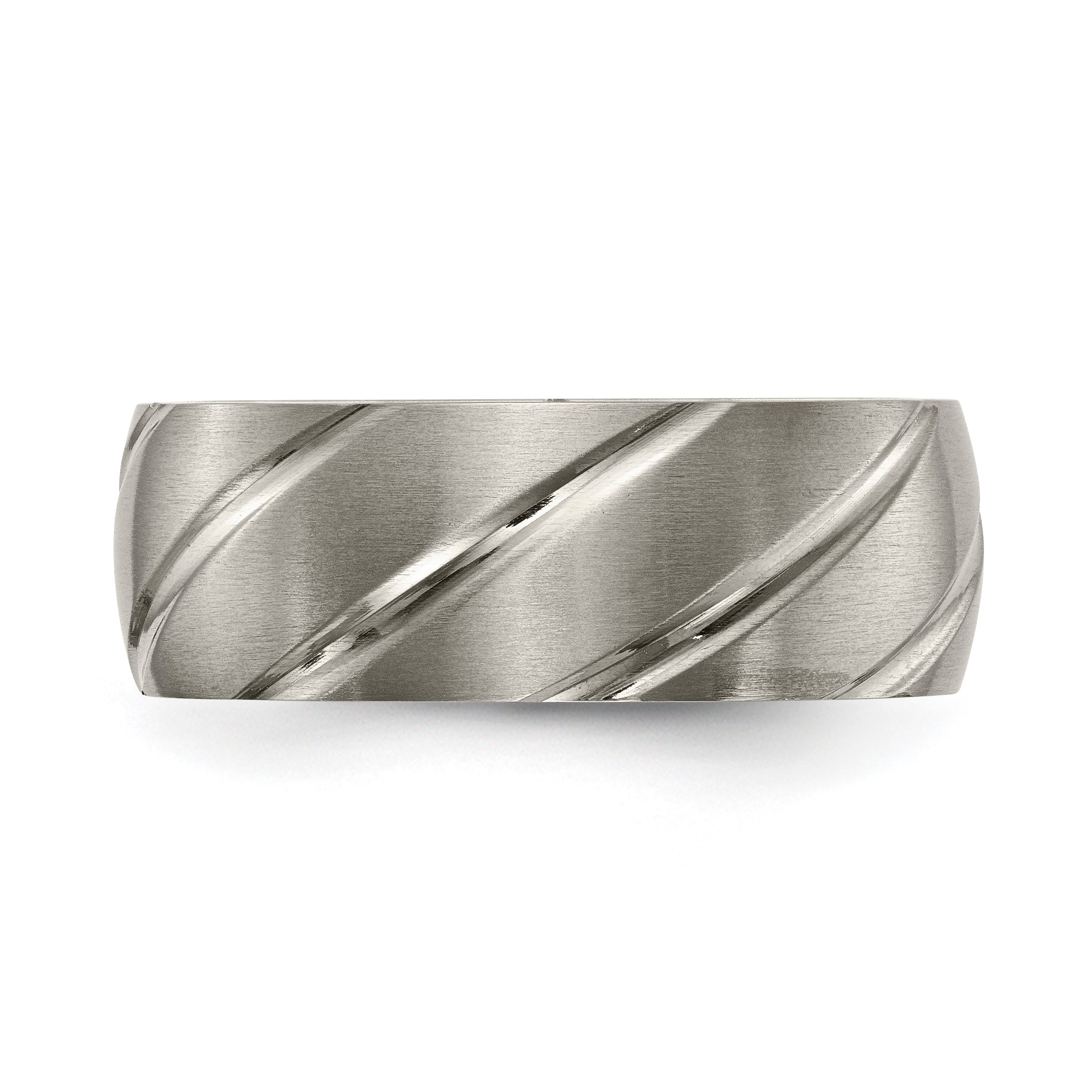 Swirl Design Wedding Band in Titanium, 8mm