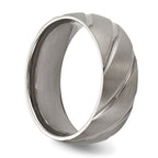 Swirl Design Wedding Band in Titanium, 8mm
