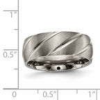 Swirl Design Wedding Band in Titanium, 8mm