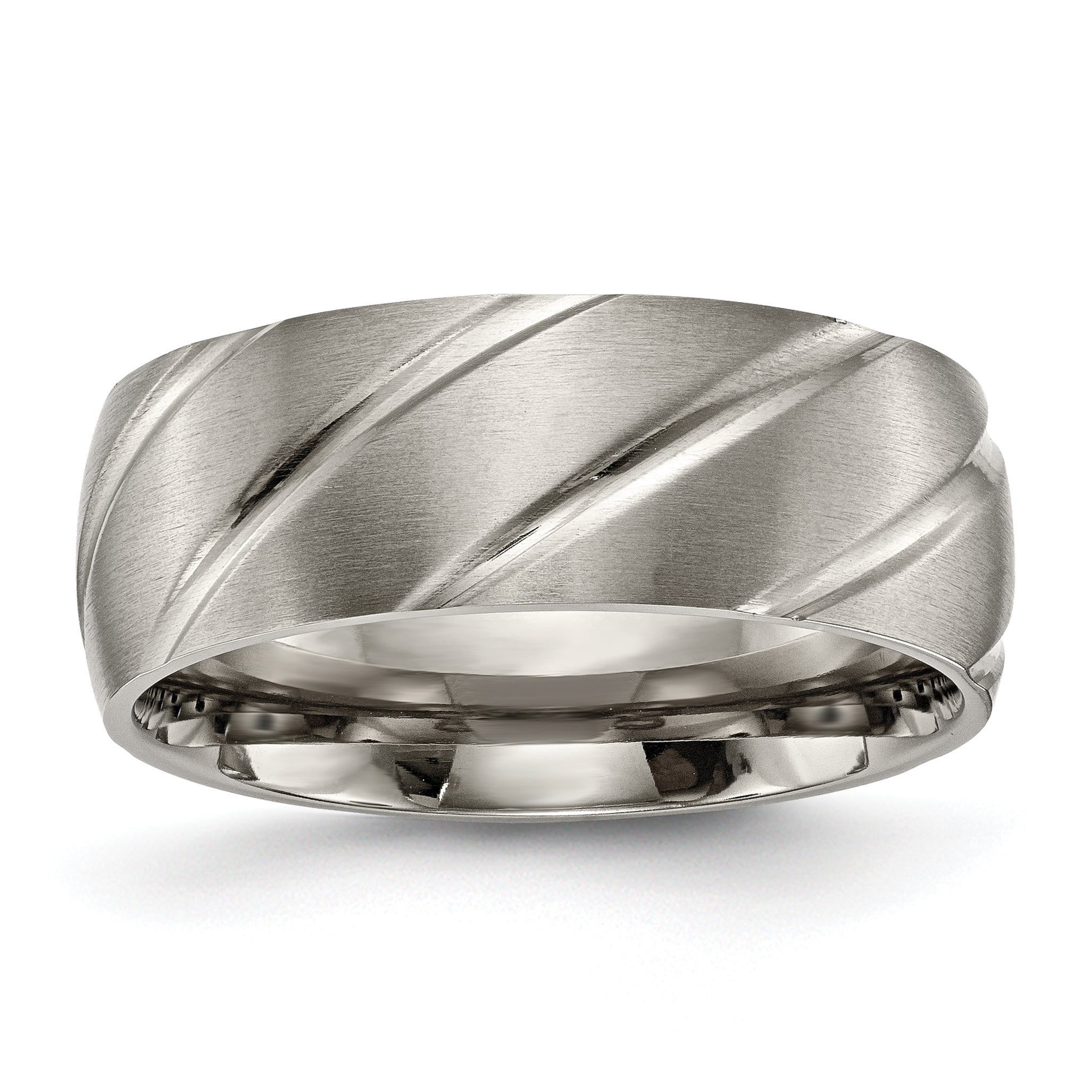 Titanium Satin 8mm Swirl Design Band Main image