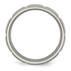 Grooved Wedding Band in Titanium, 6mm