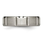 Grooved Wedding Band in Titanium, 6mm