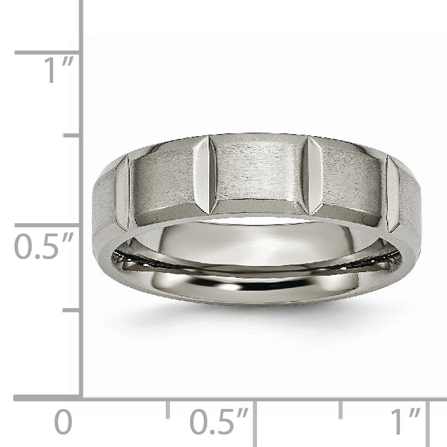 Titanium Satin and Polished 6mm Grooved Band