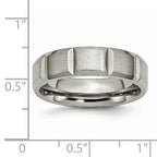 Grooved Wedding Band in Titanium, 6mm