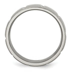 Grooved Wedding Band in Titanium, 8mm