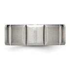 Grooved Wedding Band in Titanium, 8mm