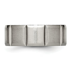 Titanium Satin and Polished 8mm Grooved Band
