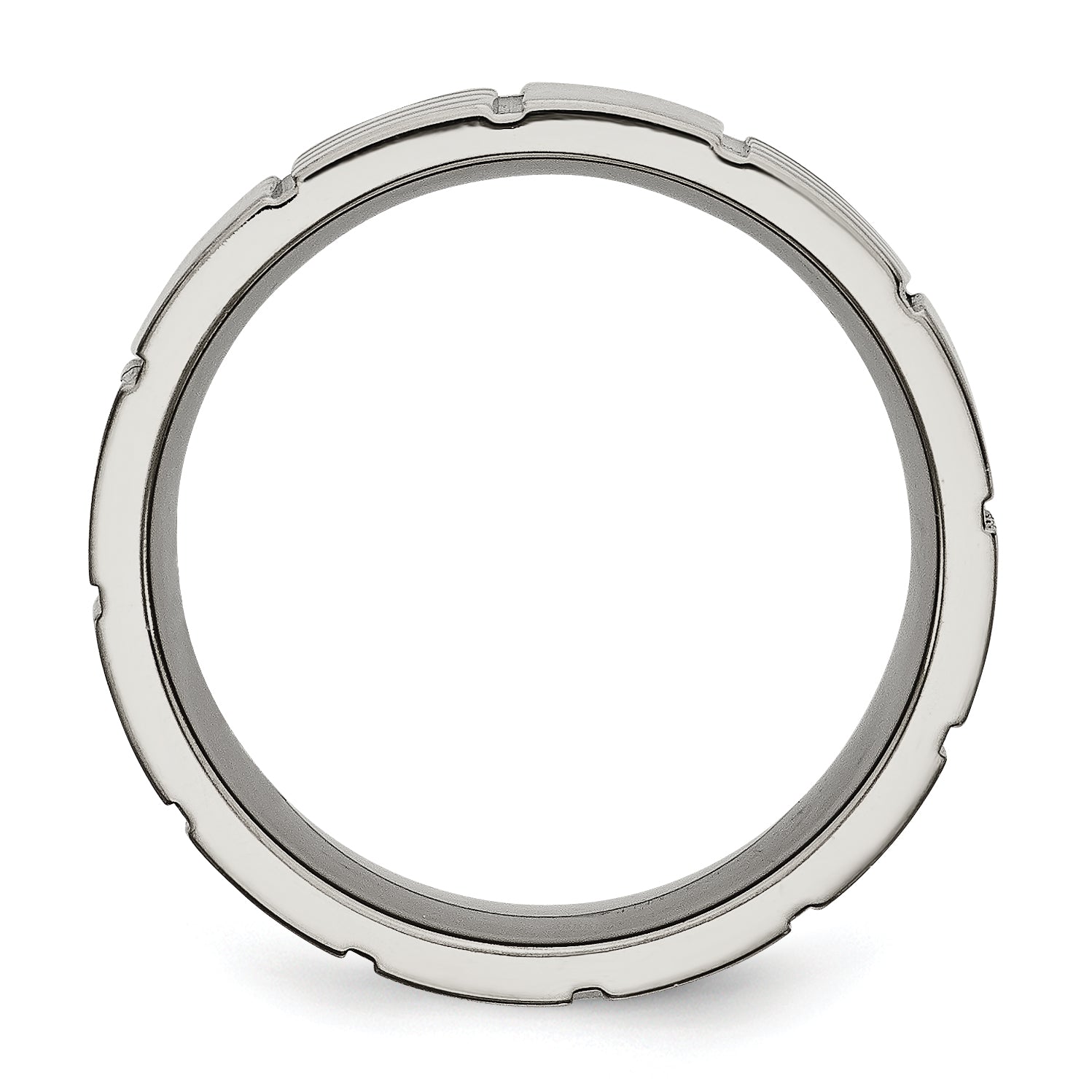 Notched Wedding Band in Titanium, 8mm Secondary image