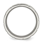 Notched Wedding Band in Titanium, 8mm