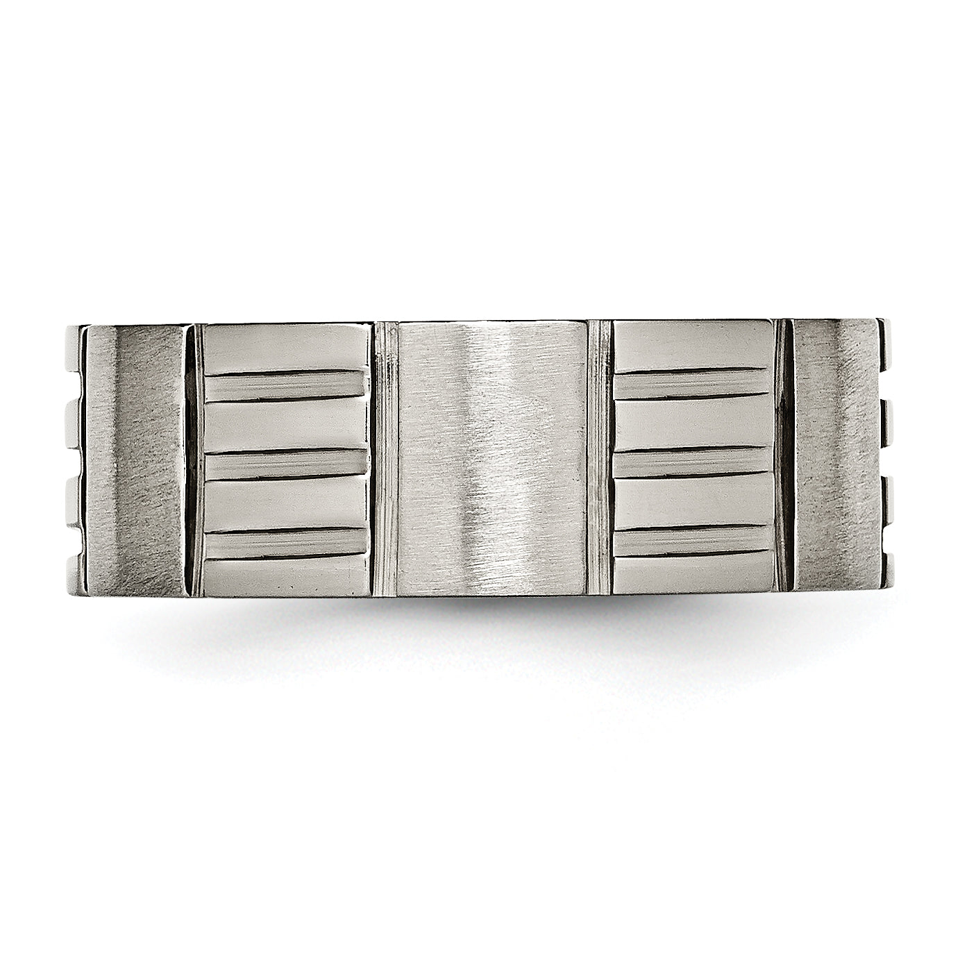 Notched Wedding Band in Titanium, 8mm