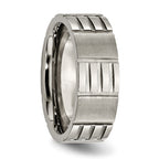 Notched Wedding Band in Titanium, 8mm