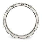 Notched Wedding Band in Titanium, 6mm